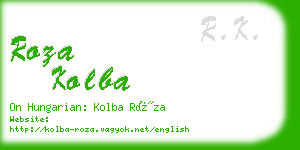 roza kolba business card